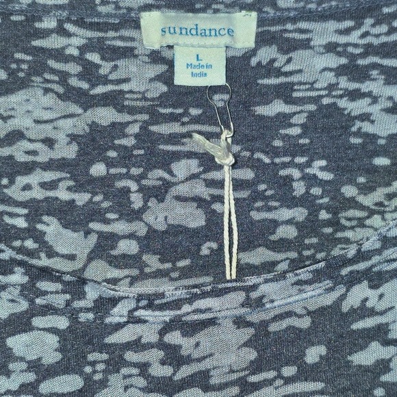 Sundance Burnout Layered Top Whitney Pullover Blue Sz Large Long Sleeve Shirt - Picture 7 of 16